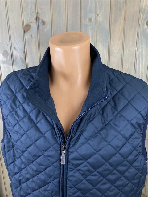 Brooks Brothers Quilted Vest Jacket Mens Size Large Puffer Navy Blue THERMORE