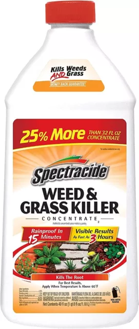 Weed And Grass Killer Concentrate 40 Ounces, Use On Patios, Walkways