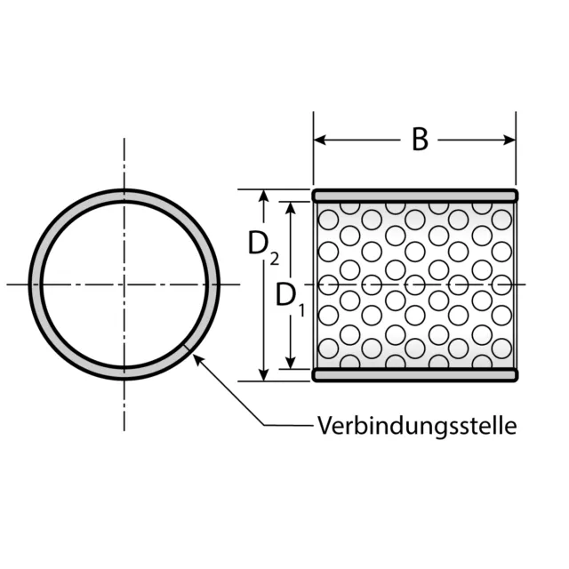 1 Gleitlager 4040 40 x 44 x 40 mm wartungsarm, ohne Bund 2