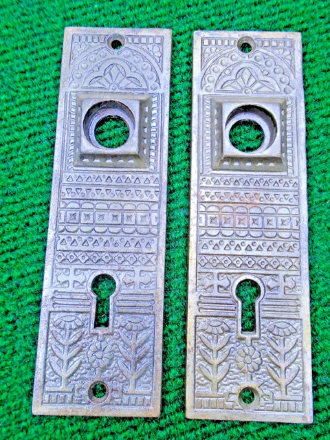 One Pair Vintage Cast Iron Eastlake Backplates    (40724)