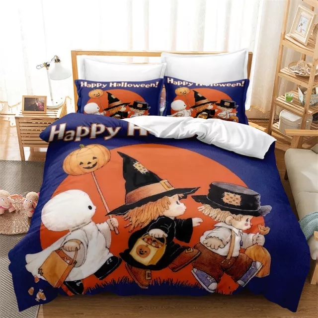 Halloween Witches/Trick or Treat/Doona Cover/Double-sided Pillowcase/Bedding Set