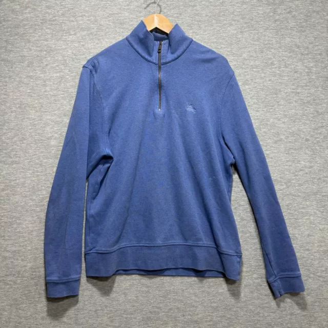 Burberry Brit Quarter 1/4 Zip Long Sleeve Pullover Blue Logo Size Men’s XL Peru