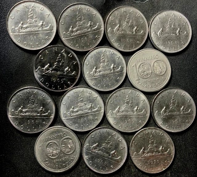 Old Canada Coin Lot - 14 DOLLARS - HIGH QUALITY COINS - Lot #J7