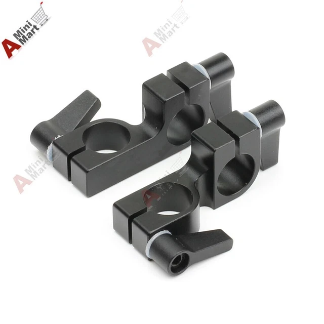 90° Degree Rod Clamp Rail Block Pair fr 15mm Rod Support Rail System DSLR Rig