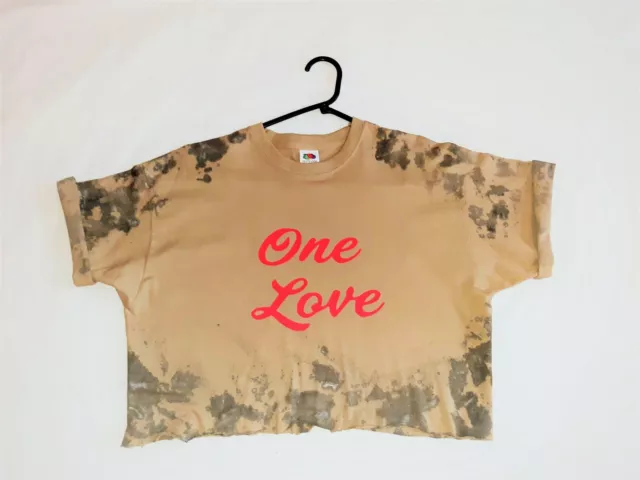 Women's Ladies T-shirts Bleach Tye dye  festival One Love crop top