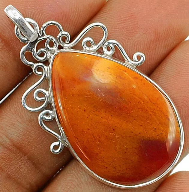Natural Australian Mookaite 925 Solid Sterling Silver Pendant, JH3-8