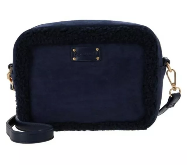 BEARPAW Shearling Trim Crossbody Bag-Navy-NWT-Orig. $98.00