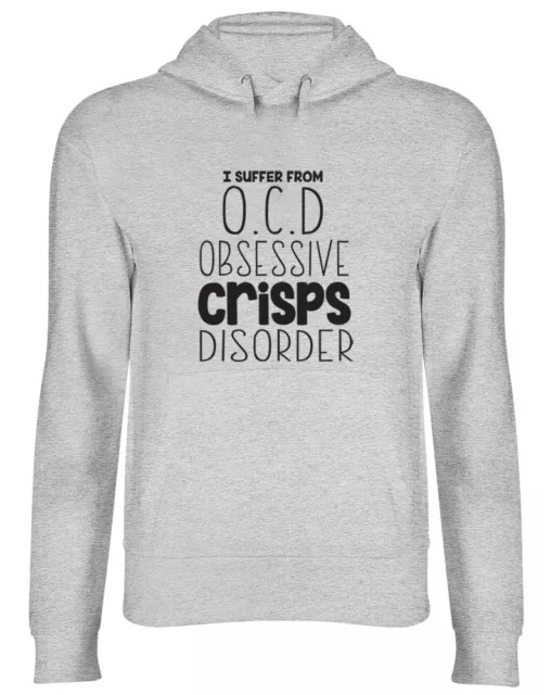 Felpa con cappuccio con cappuccio divertente I Suffer from OCD Ossessive Crisps Disorder