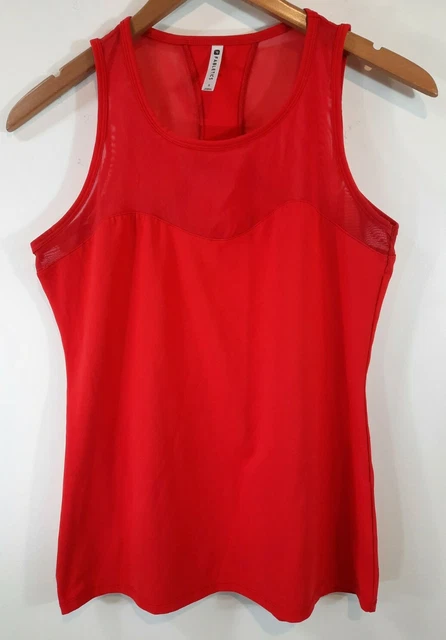 Fabletics Womens Tank Top Size Small Red Mesh Racerback Workout Activewear
