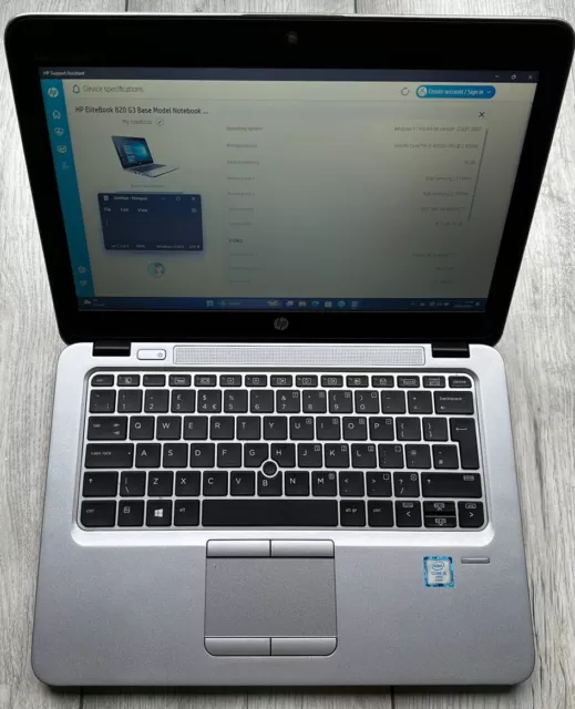 HP Elitebook 820 G3 12.5” 7th Gen Core i5 6200U, 16GB RAM, 240GB SSD, Win11 Pro