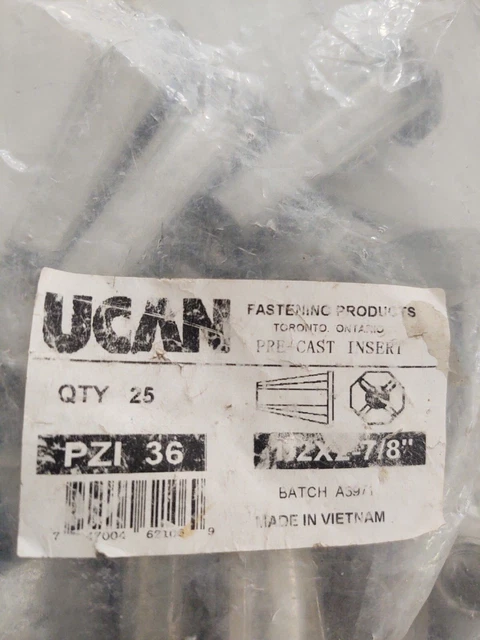 25 Count Box of Concrete Inserts PZI 36
