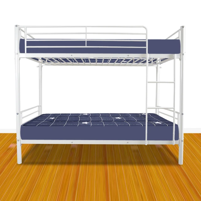 HEAVY DUTY TWIN Over Twin Metal Bunk Bed with Full Guard Rail and