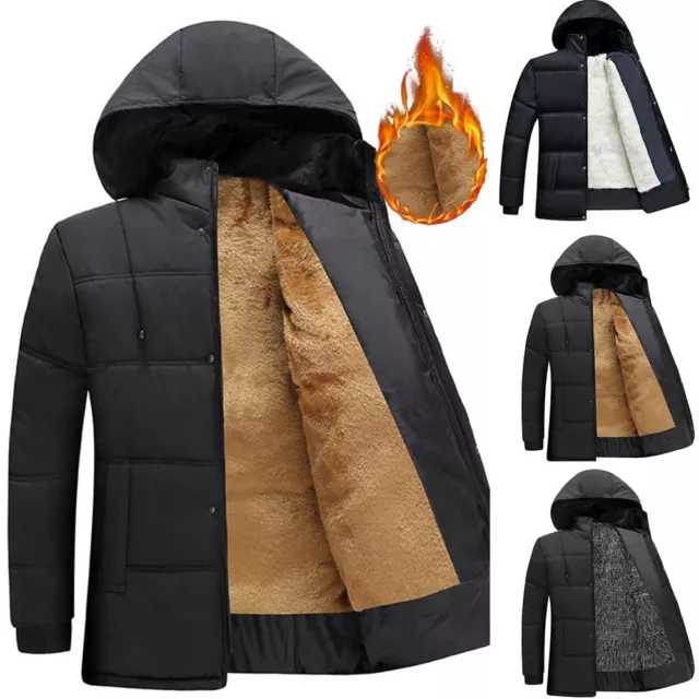 Manteau parka à capuche doublé de fourrure pour hommes veste chaude hiver vêt