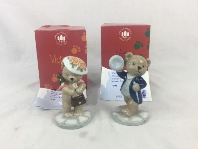 Vintage Bing & Grondahl Figurines Teddy Bear 1998 - Victor & Victoria Boxed