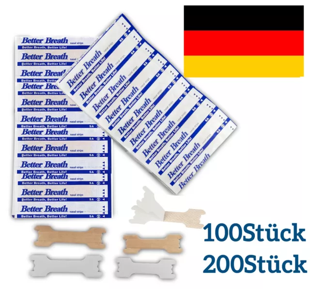 100/200 x Nasenpflaster Besser Atmen/Nasal Strips Better Breathe Anti Schnarchen