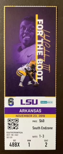 LSU Tigers 11/23/2019 NCAA football ticket stub vs Arkansas Razorbacks