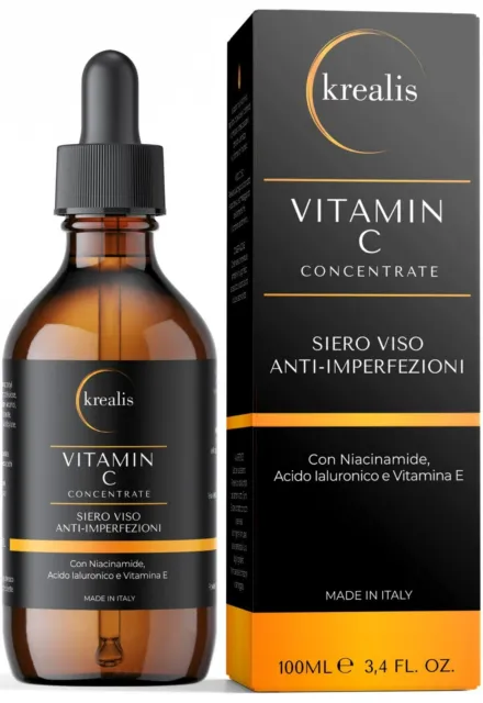 100ml• Siero Vitamina C Viso Acido Ialuronico con Niacinamide, Vitamina E