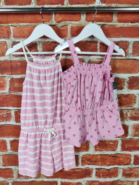 Girls Bundle Age 3-4 Years Next Primark Pink Towelling Playsuit Romper Set 104Cm