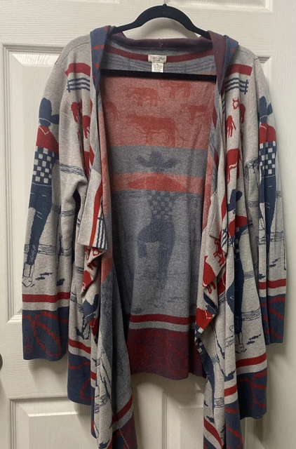 Tasha Polizzi Western Cowboy Open Hooded Duster Cowgirl Size X