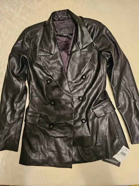 womens Blanknyc Faux leather jacket. Xsmall, Black NWT