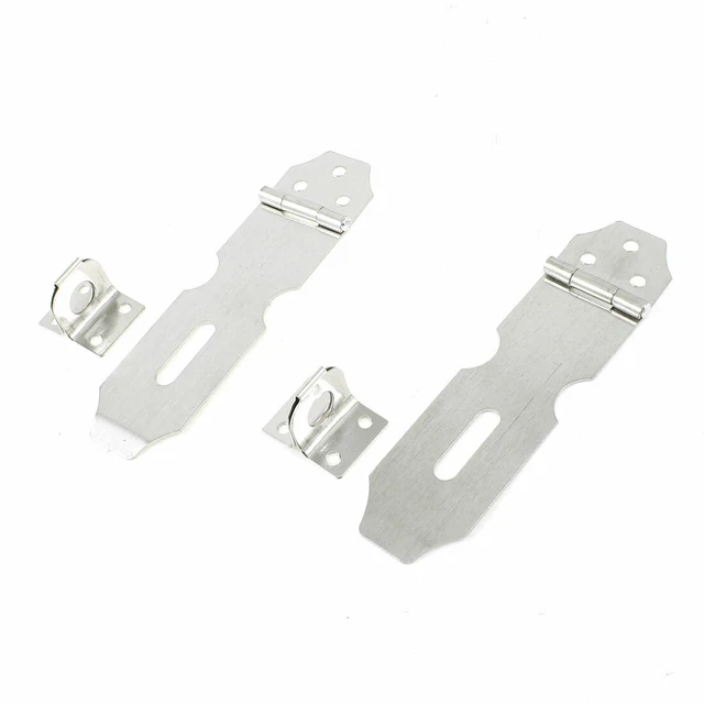 Hardware Door Safety 85mm Long Stainless Steel Padlock Hasp Staple Set x 2