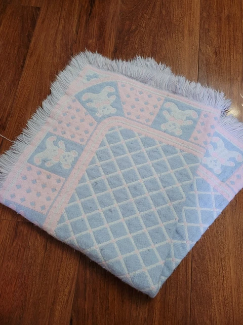 Manta de bebé pastel vintage con osos