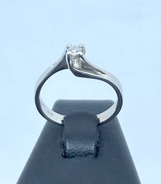 Solitario Oro Diamante Bianco 18Kt 750 Anello Valentino Donna Usato Oro 18 Ct