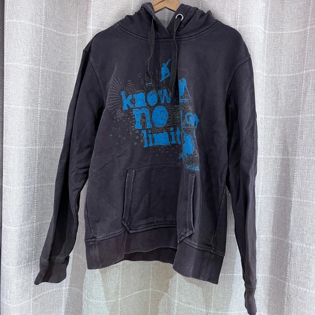 Fat Face Hoodie Mens Size L Large Brown & Turquoise "Know No Limits" Ski