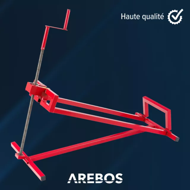 AREBOS Lève-tondeuse Tracteur-tondeuse Dispositif de levage Cric 450 kg Rouge 3