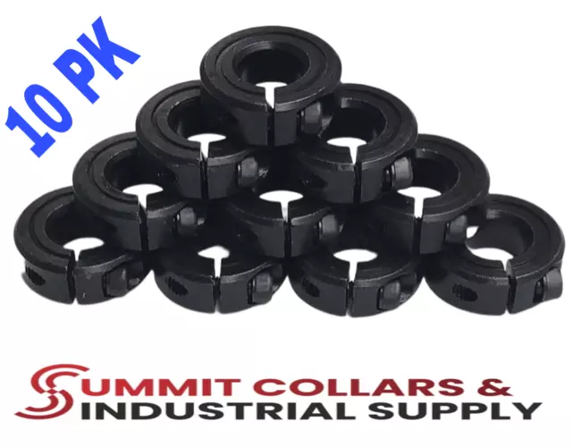 1/4" Inch Single Split Shaft Stop Collar (10 PCS) - Black Oxide Finish FREE SHIP