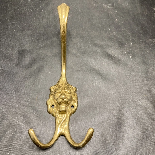 Solid Brass Lion head Antique Coat Hat Hooks Hanger Home School.