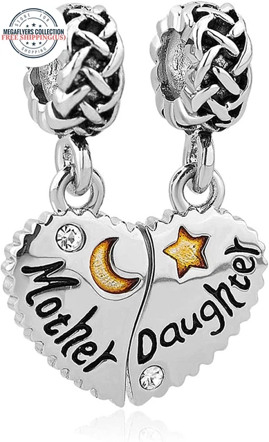 Heart Mother Son Charm Use With Pandora Bracelet Mom Love You To The Moon New...
