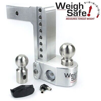 Weigh Safe WS8-2.5 Hitch 8" Drop Tongue Weight Built-in Scale Towing 2.5" Shank