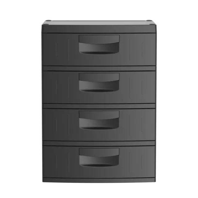 Hyper Tough 4 Drawer Plastic Garage Storage Cabinet 18.7"D x 25.39"W x 35.31"H,