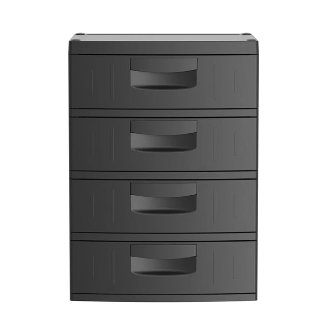 Hyper Tough 4 Drawer Plastic Garage Storage Cabinet 18.7"D x 25.39"W x 35.31"H,