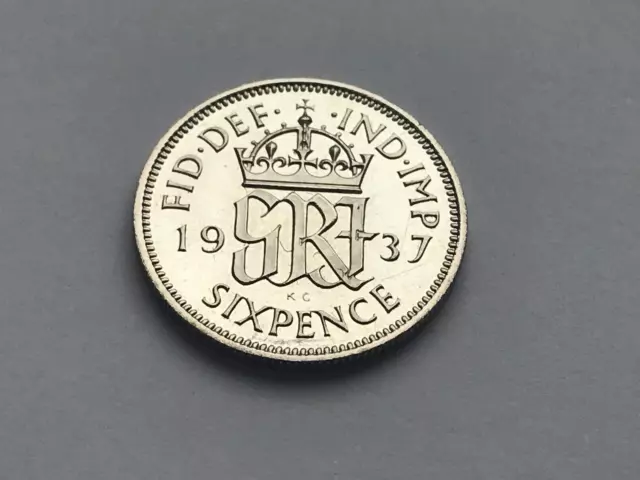 1937 George VI Silver Proof Sixpence 83g ⌀19.3mm KM# 852, Sp# 4084