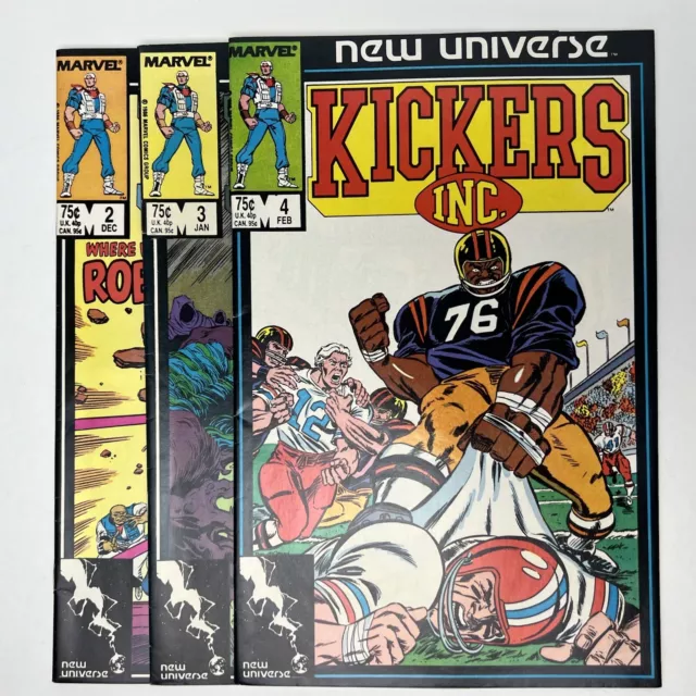 Marvel Comics Kickers Inc New Universe #2 3 4 1986 1987 Comic Book Lot of 3