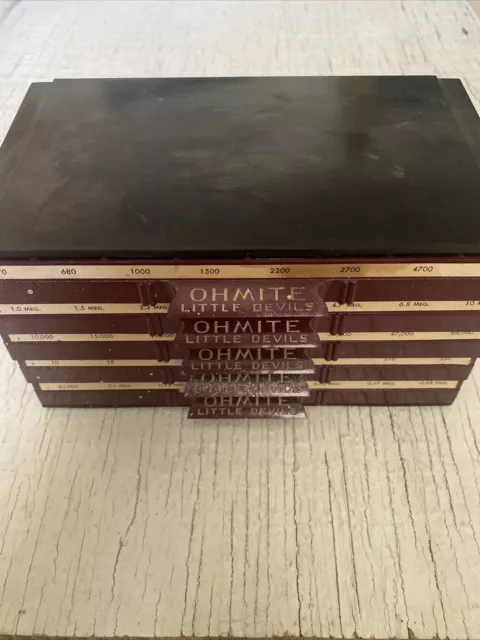 1950's Vintage OHMITE Little Devils Resistor Cabinet OHMITE On Handles Empty
