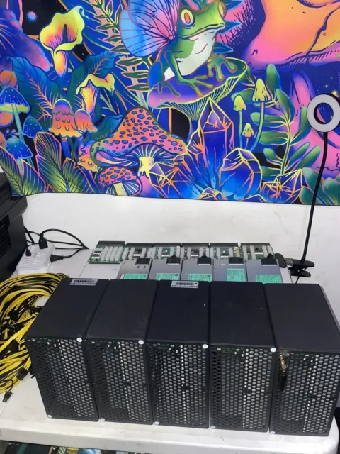Goldshell KD BOX II KDA Miner (5) + Power Supplies + Breakout Boards + Cables