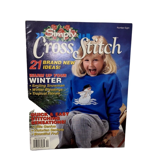 Vintage Nov Dec 1992 Simply Cross Stitch Magazine Tropical Florals Soft Shimmer