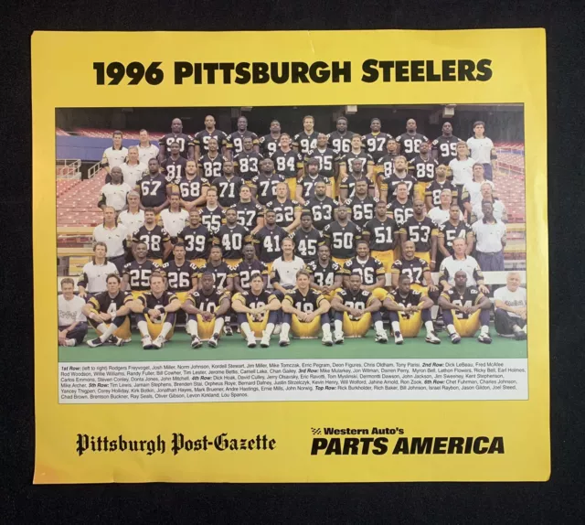 1996 PITTSBURGH STEELERS PostGazette Newspaper Team Photo Poster