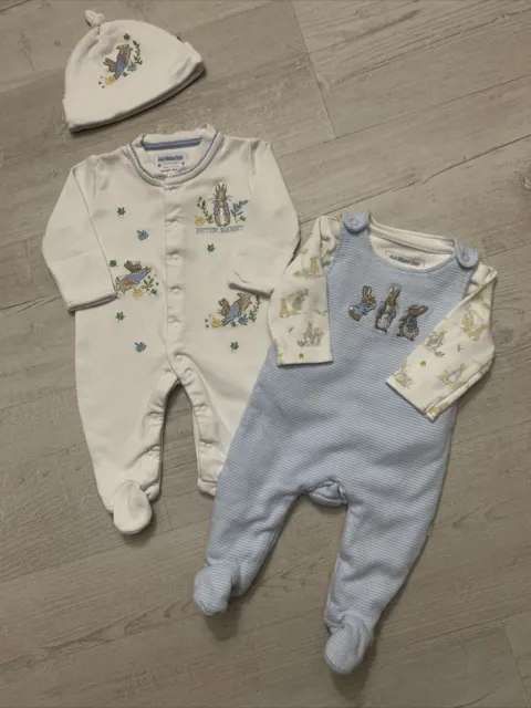 Baby Clothes Bundle 0-3 Months jojo Peter Rabbit Sleepsuit Boy Babygrow outfit