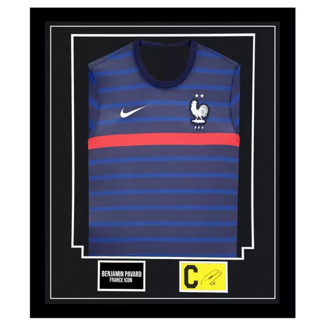Signed Benjamin Pavard Framed Display Shirt - France Icon Autograph +COA