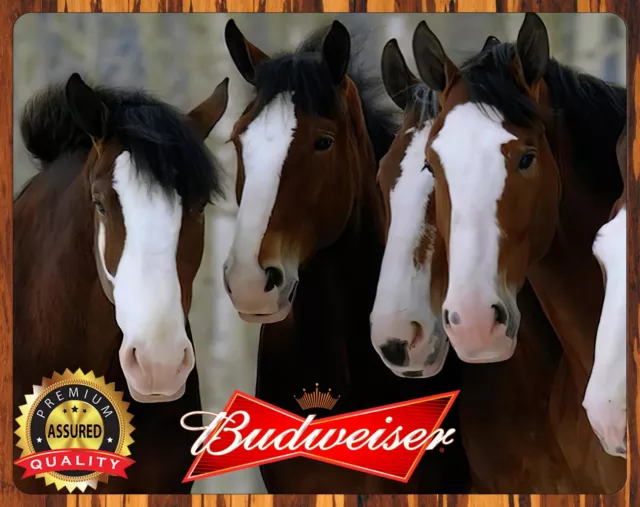 Budweiser - Clydesdales - Rare - King of Beers - Metal Sign 11 x 14