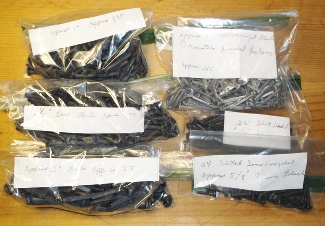 Decorative Rose Head Nails and Screws Lot Crafts