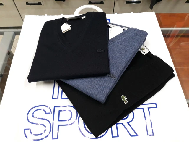 LACOSTE PULL COL V Homme 100 Laine Agneau Art. AH0704 AH2987 EUR 152 85 PicClick FR