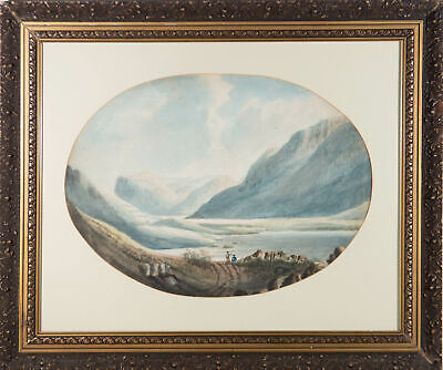 Early 19th Century Watercolour - Mountain Lake Scene