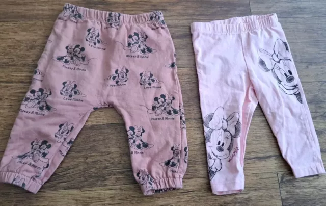 Baby girl Minnie Mouse leggings age 3 - 6 months pink jogging bottoms Disney