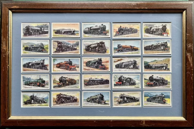 Will’s Cigarettes Railway Locomotives Cigarette Framed Collectable 26-50 25x