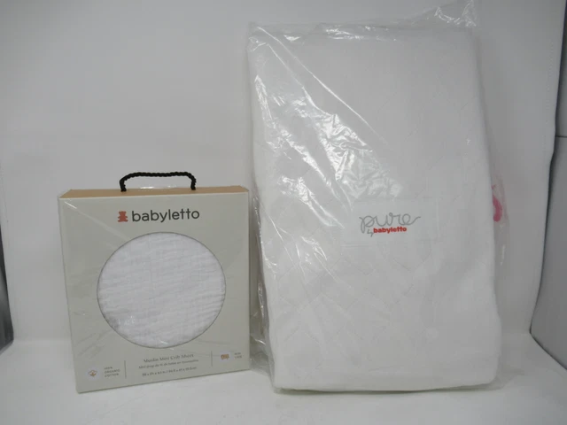 2pc Set Babyletto Mini Crib Sheet & PURE CORE Hybrid Cover for Mini Mattress